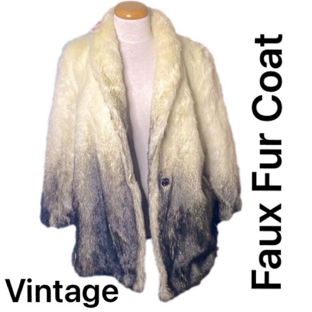 𝅺🌷FAUX Fur Coat🌷 Gorgeous Vintage Ombre Colour Looks Real